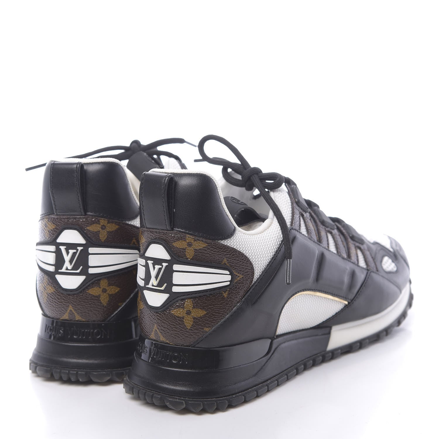 Louis Vuitton Calfskin Monogram Run Away Sneakers 39 Black 4 of 8
