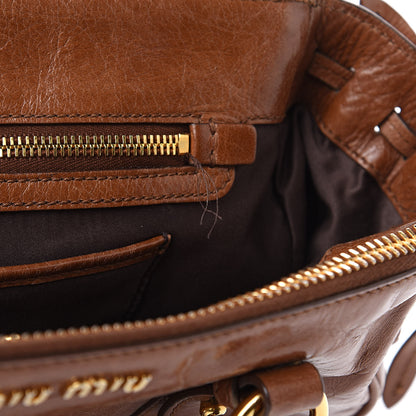 Miu Miu Vitello Lux Gathered Tote Palissandro 15 of 15
