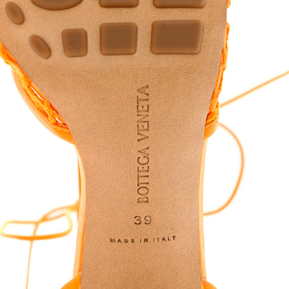 Bottega Veneta Mesh Nappa Stretch Ankle Tie Sandals 39 Tangerine 6 of 8