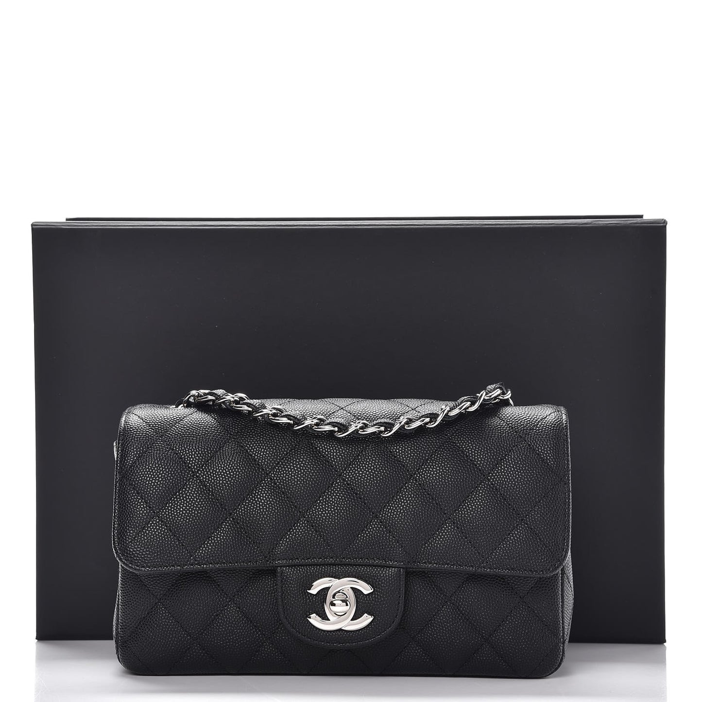 Caviar Quilted Mini Rectangular Flap Black