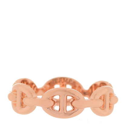 Hermes 18K Rose Gold PM Chaine D'Ancre Enchainee Ring 52 6 1 of 5