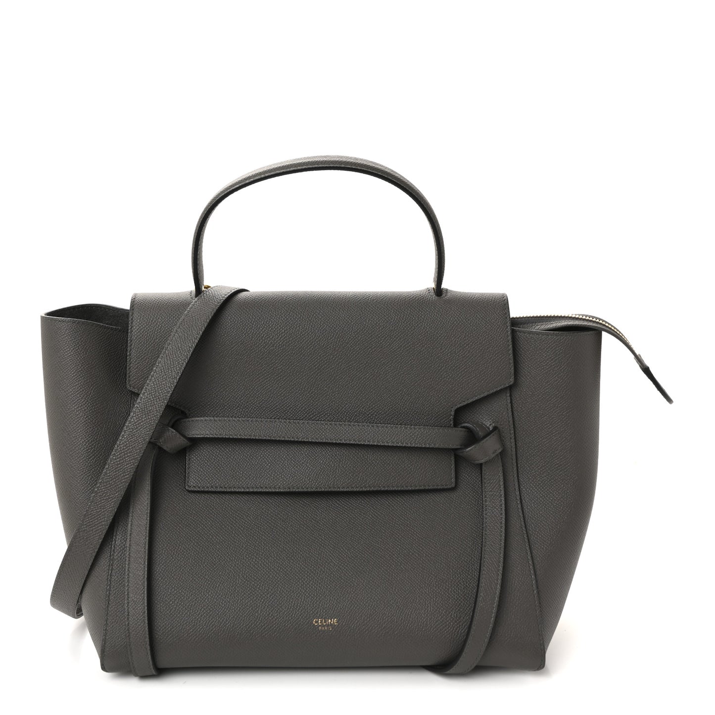 Grained Calfskin Mini Belt Bag Grey