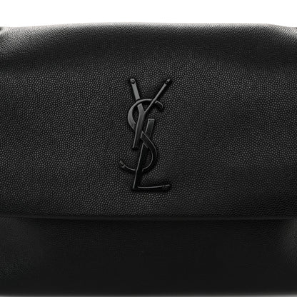 Saint Laurent Grain De Poudre Medium West Hollywood Monogram Fold-Over Black 8 of 10