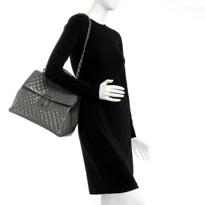 Chanel Glazed Calfskin Mademoiselle Lock Kelly Flap Bag Grey 2 of 16
