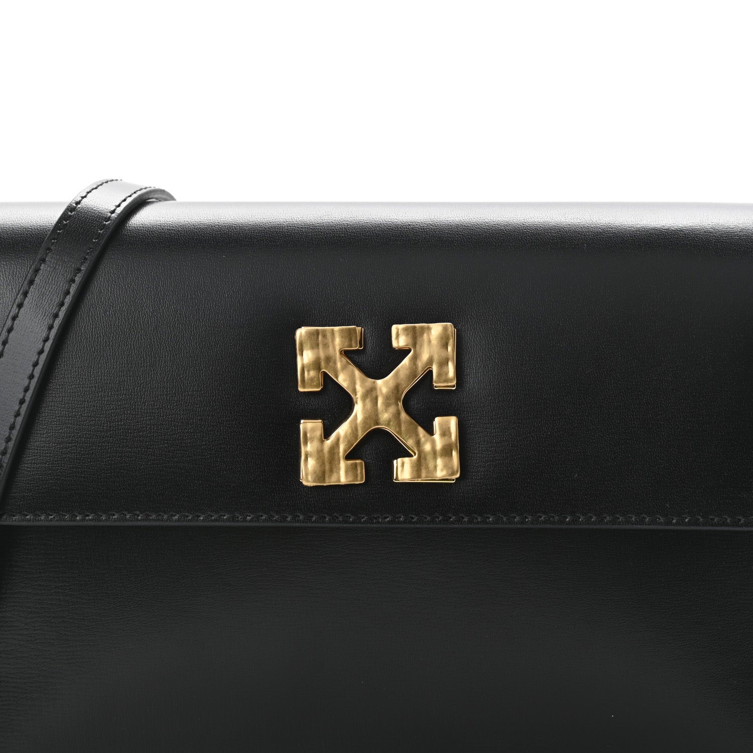 Off-White Calfskin Jitney 2.0 Crossbody Bag Black 7 of 9