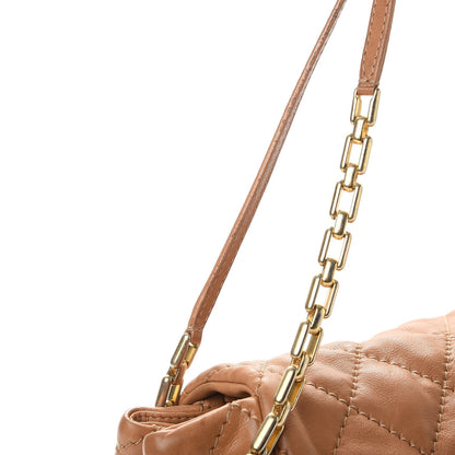 Chanel Calfskin Quilted Jumbo Retro Chain Accordion Flap Dark Beige 10 of 18
