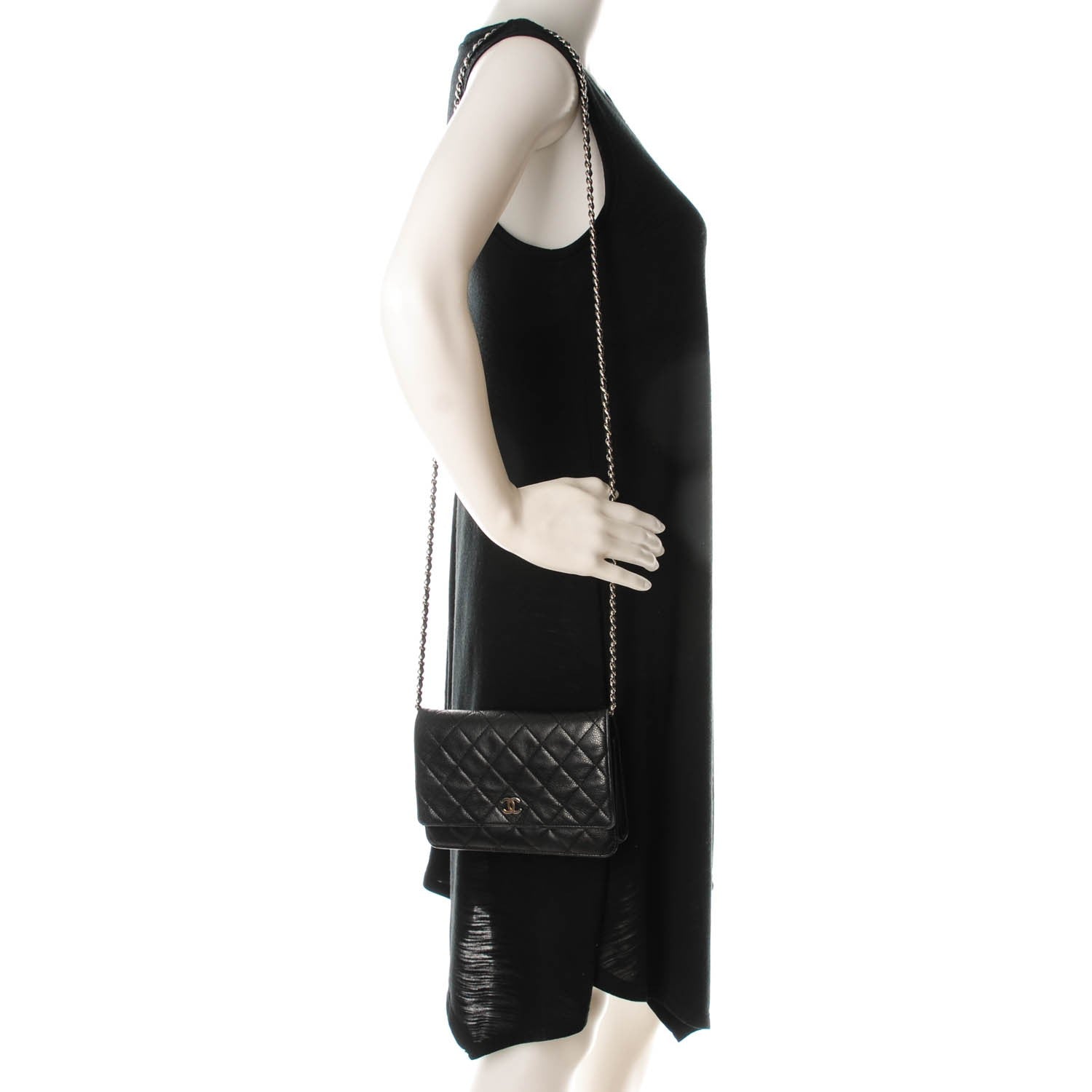 Chanel Caviar Quilted Wallet On Chain WOC Black 2 of 8