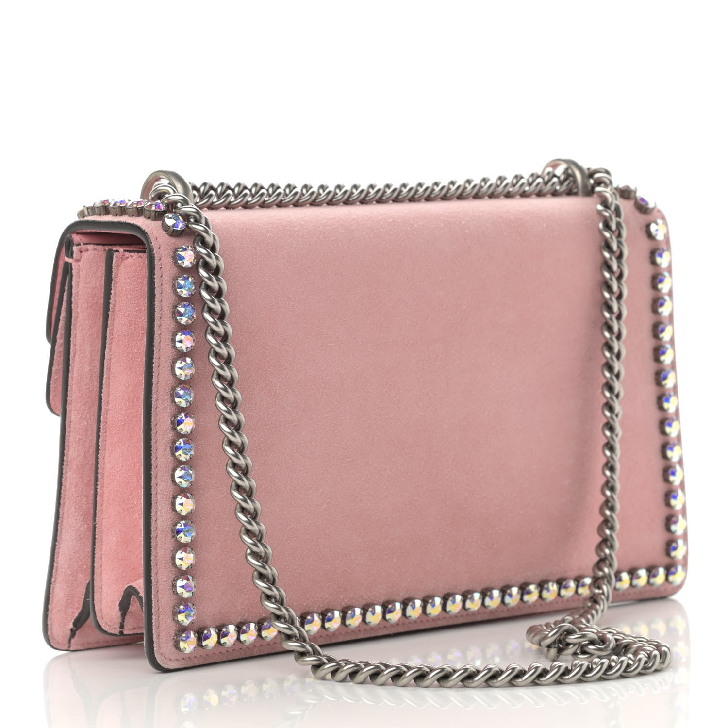 Gucci Suede Crystal Small Dionysus Shoulder Bag Peonia 3 of 13