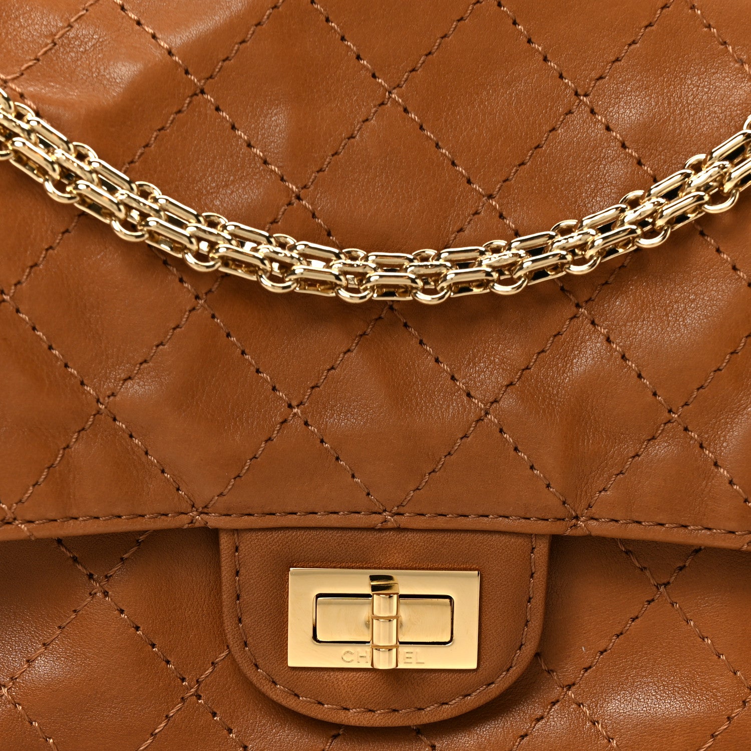 Chanel Lambskin Quilted Crush 2.55 Reissue 225 Flap Camel 8 of 10
