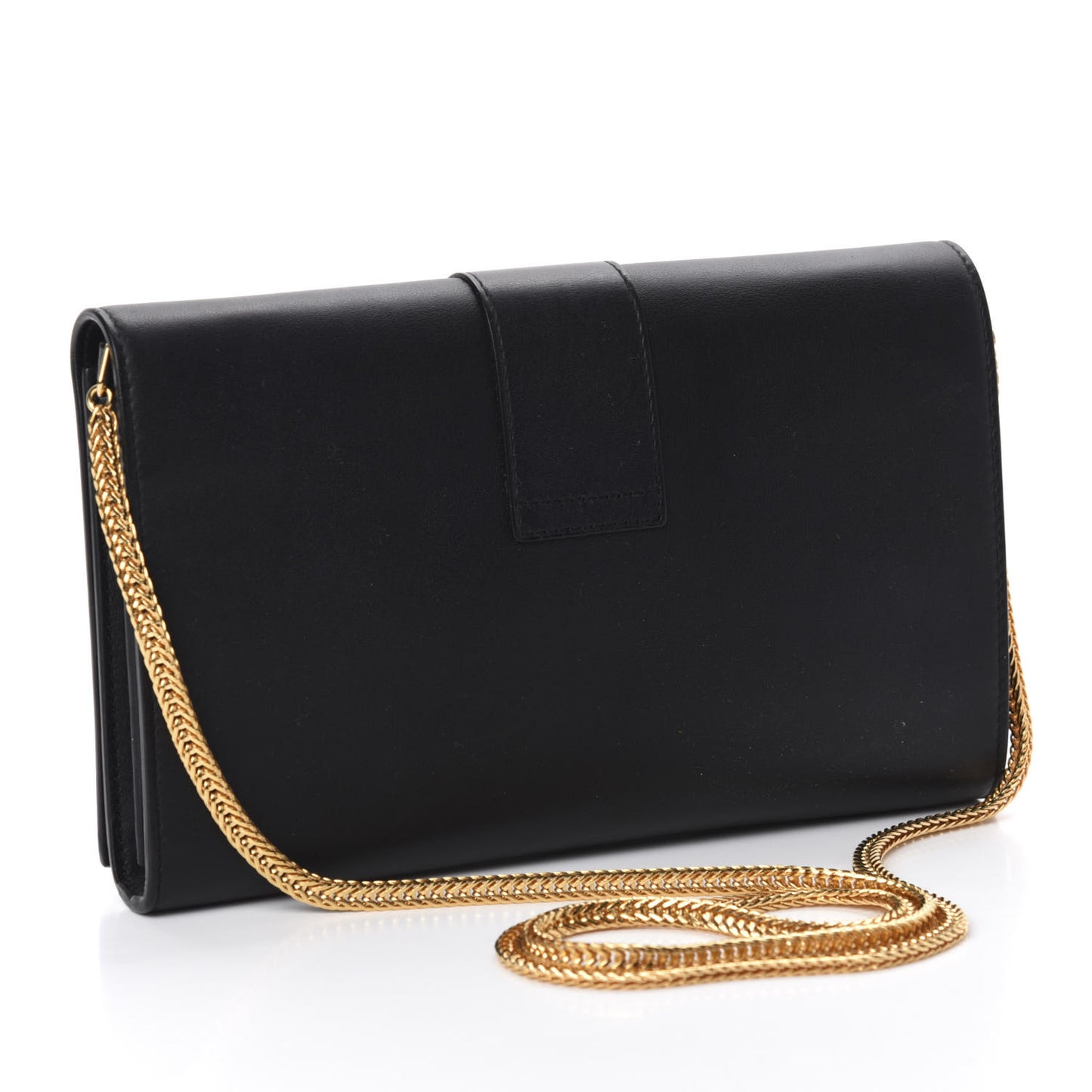 Calfskin Classic Y Ligne Chain Wallet Black