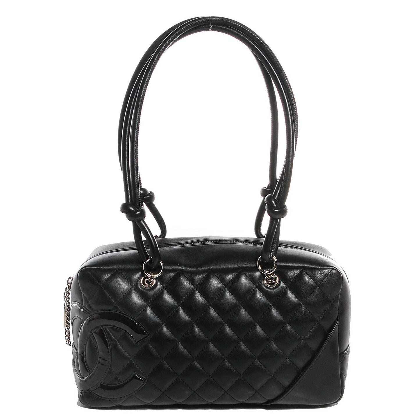 Calfskin Quilted Large Cambon Bowler Black