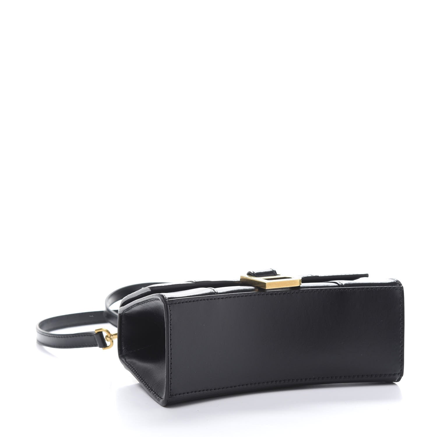 Balenciaga Shiny Box Calfskin Hourglass Top Handle Bag XS Black 5 of 10
