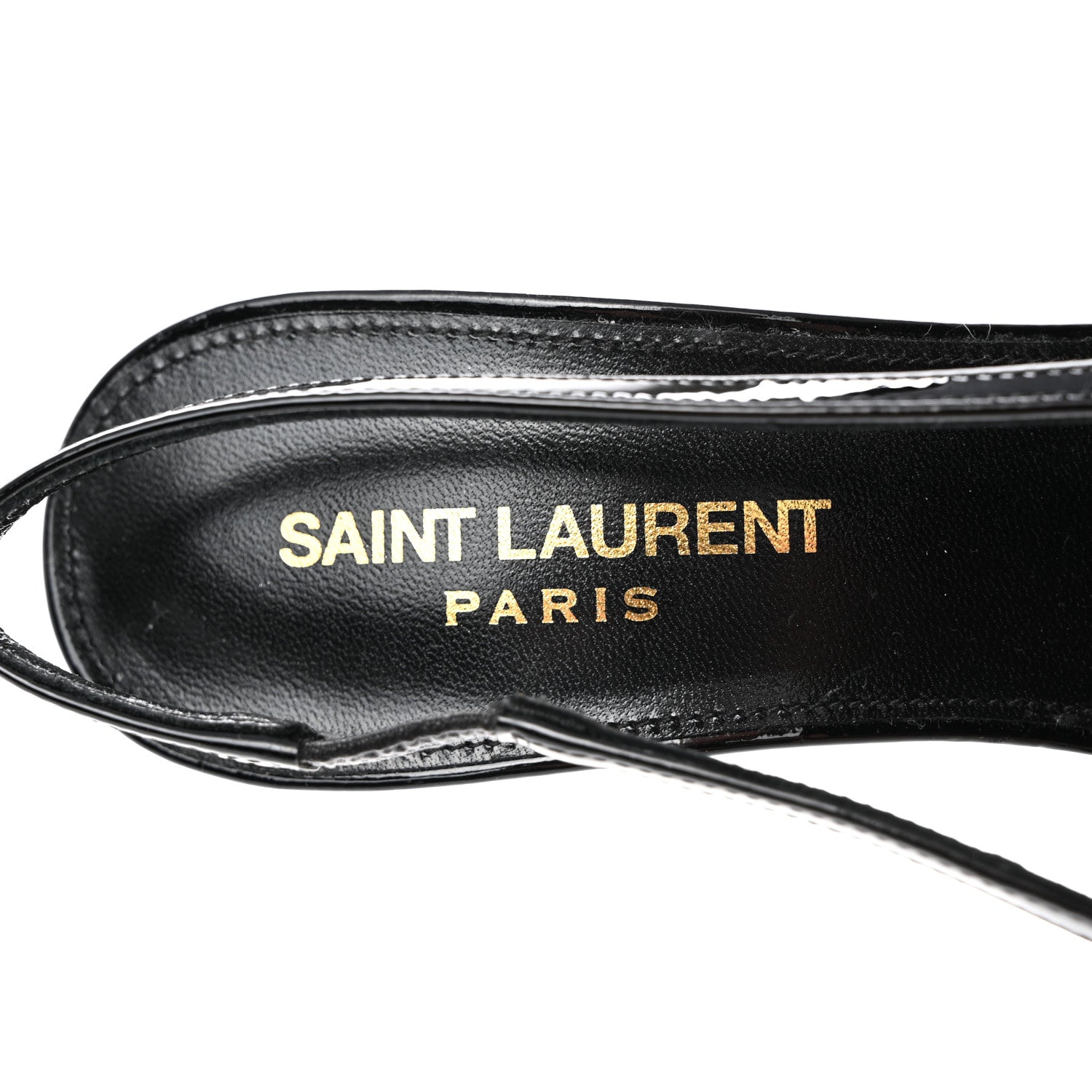 Saint Laurent Patent Luna Slingback Pumps 36 Black 6 of 9