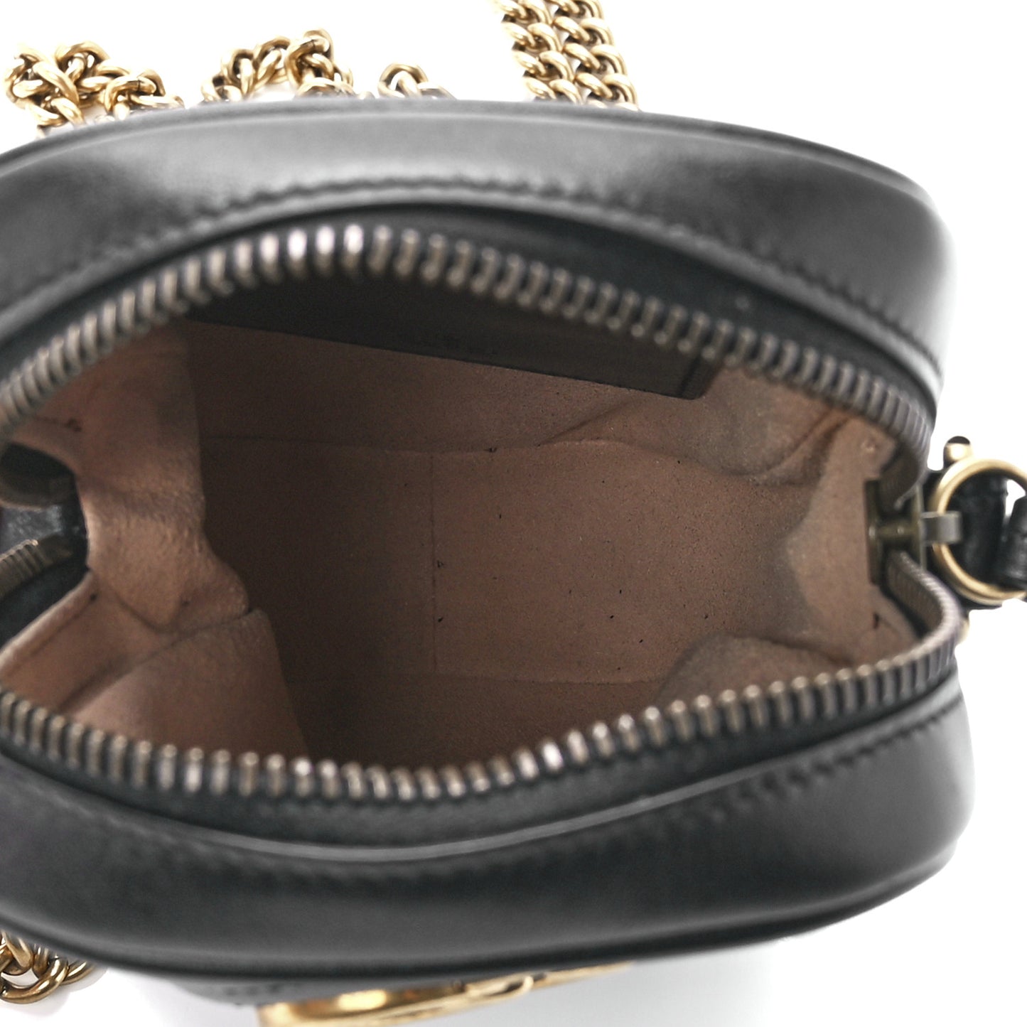Calfskin Matelasse Mini GG Marmont Crossbody Bag Black
