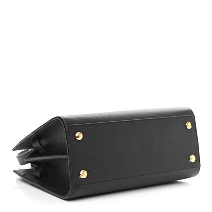 Burberry Grainy Calfskin Mini Two Handle Title Bag Black 4 of 10
