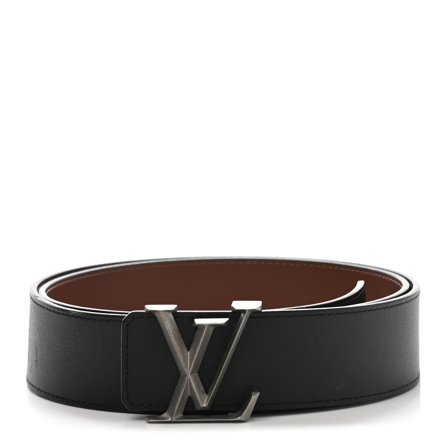 Louis Vuitton Calfskin 40mm LV Pyramide Reversible Belt 95 38 Black 1 of 10