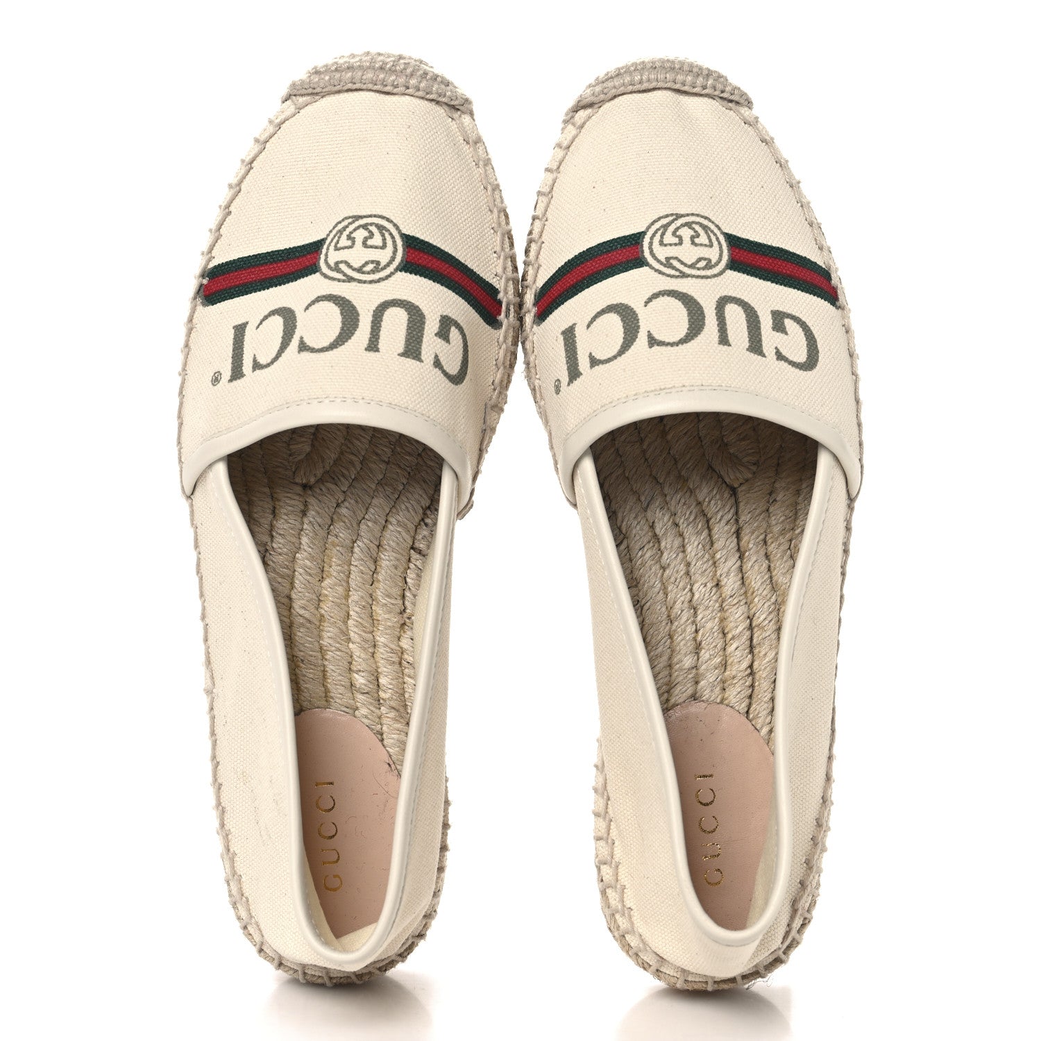 Gucci Canvas Logo Espadrilles 36 Greggio White 2 of 9