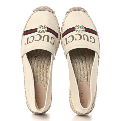 Gucci Canvas Logo Espadrilles 36 Greggio White 2 of 9