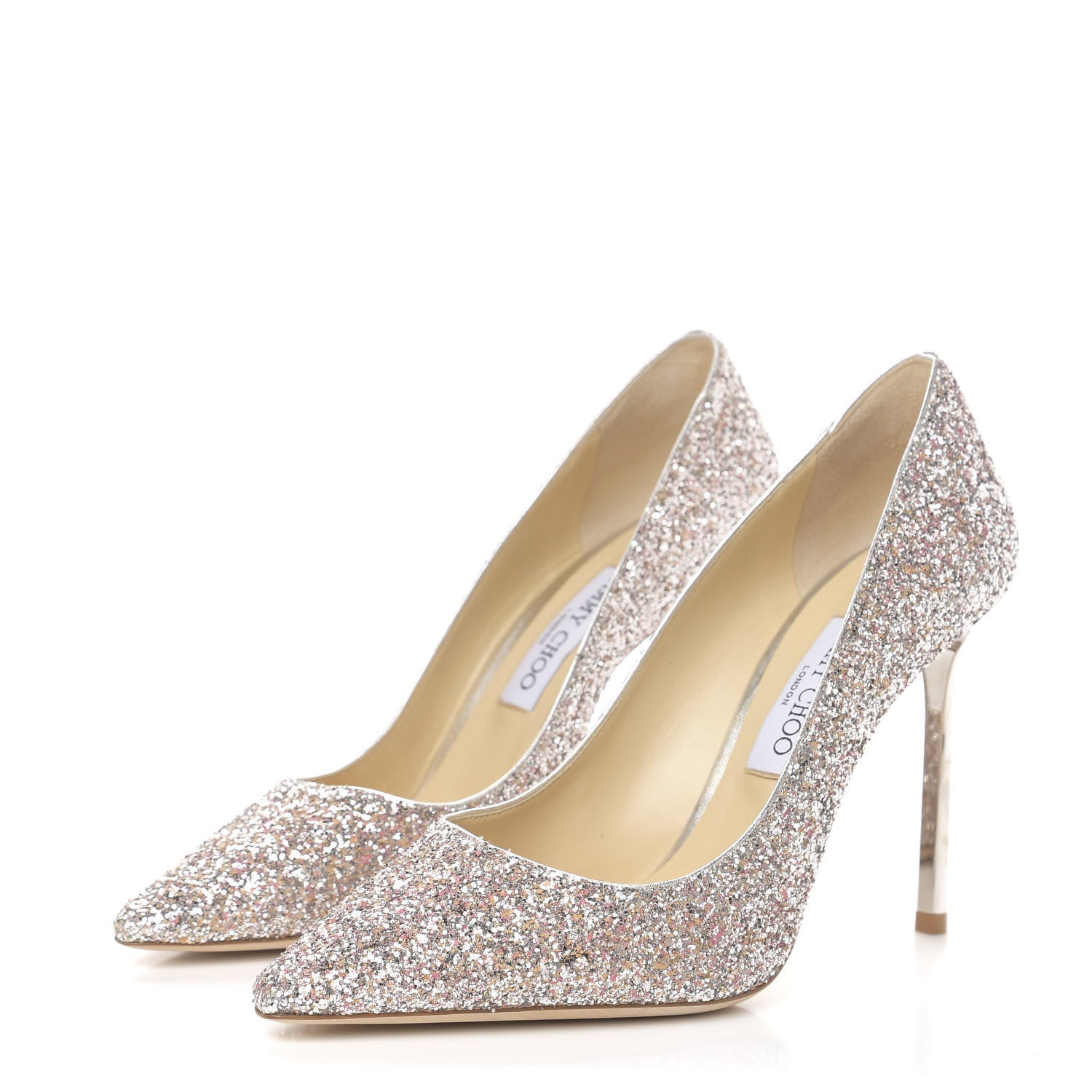 Jimmy Choo Coarse Glitter Romy 100 Pumps 40 Ballet Pink 3 of 9