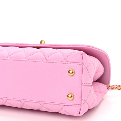 Chanel Caviar Quilted Mini Coco Chain Handle Flap Pink 9 of 10
