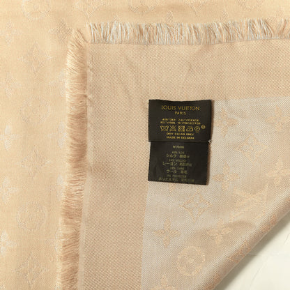 Louis Vuitton Silk Wool Monogram Shawl Natural 4 of 4