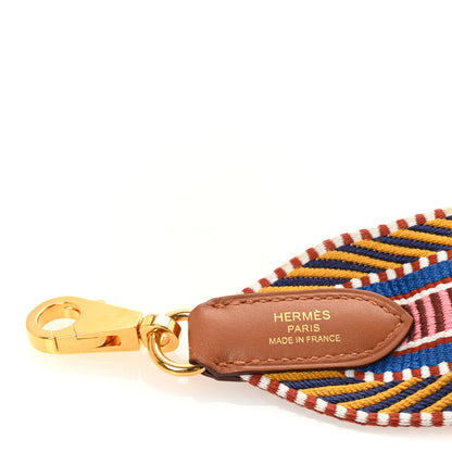 Hermes Toile Swift 50mm Sangle Cavale Shoulder Strap Ambre Rose D'Ete Gold 4 of 5