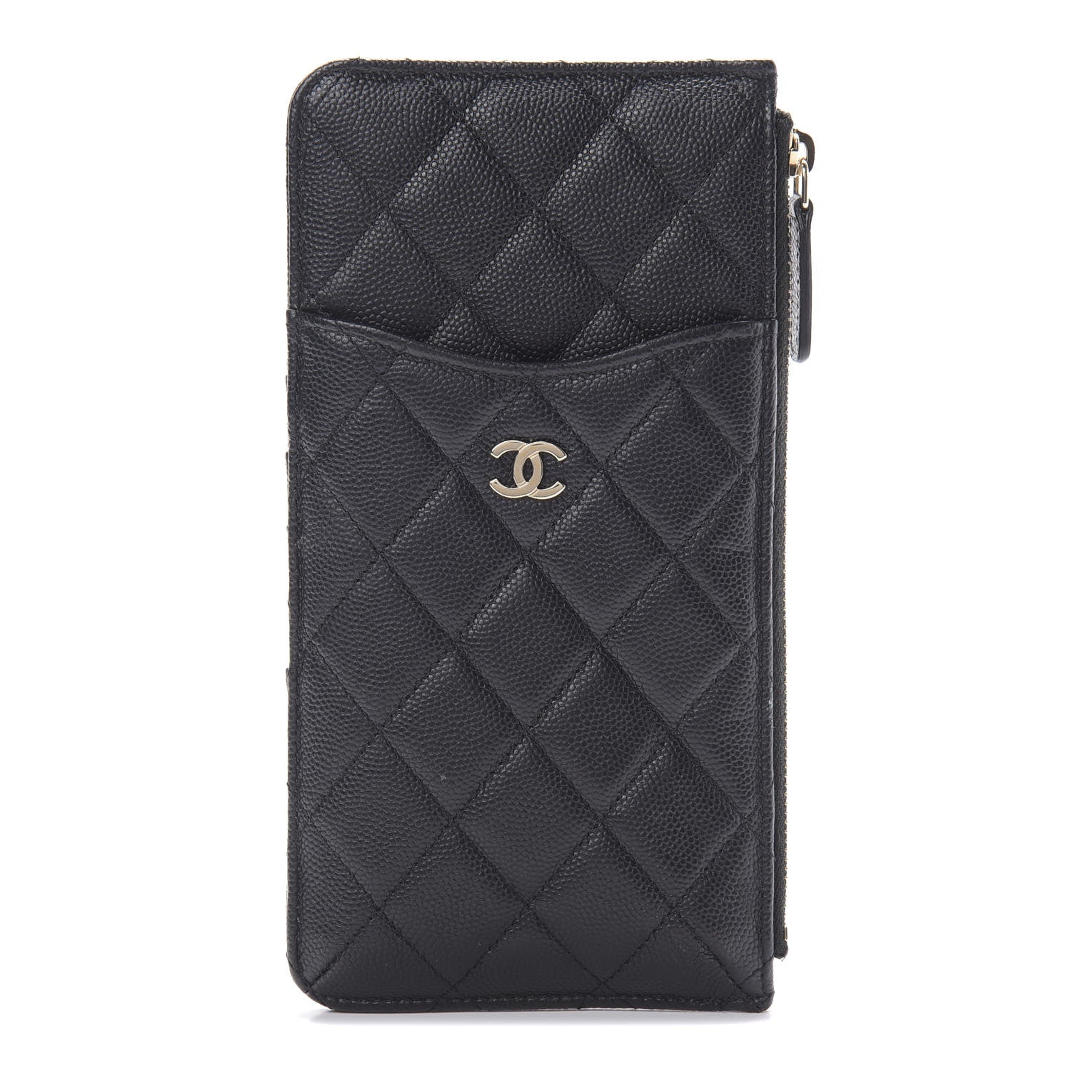 Chanel Caviar Quilted Classic Flat Wallet Pouch Black 1 of 9