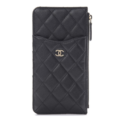 Chanel Caviar Quilted Classic Flat Wallet Pouch Black 1 of 9