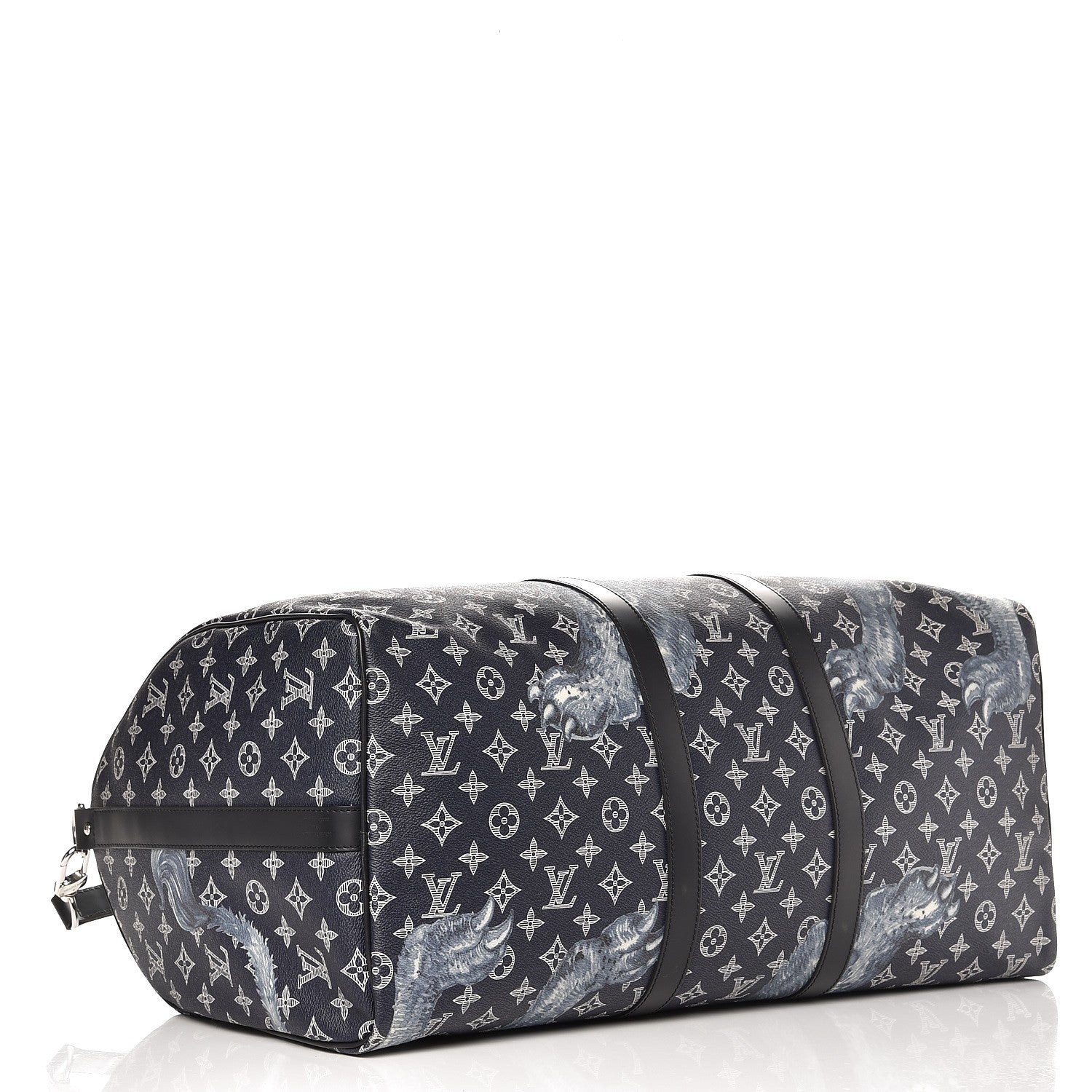 Louis Vuitton Savane Monogram Lion Chapman Keepall Bandouliere 55 Encre 4 of 9