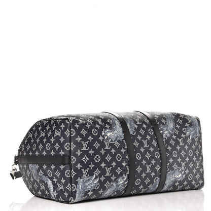 Louis Vuitton Savane Monogram Lion Chapman Keepall Bandouliere 55 Encre 4 of 9