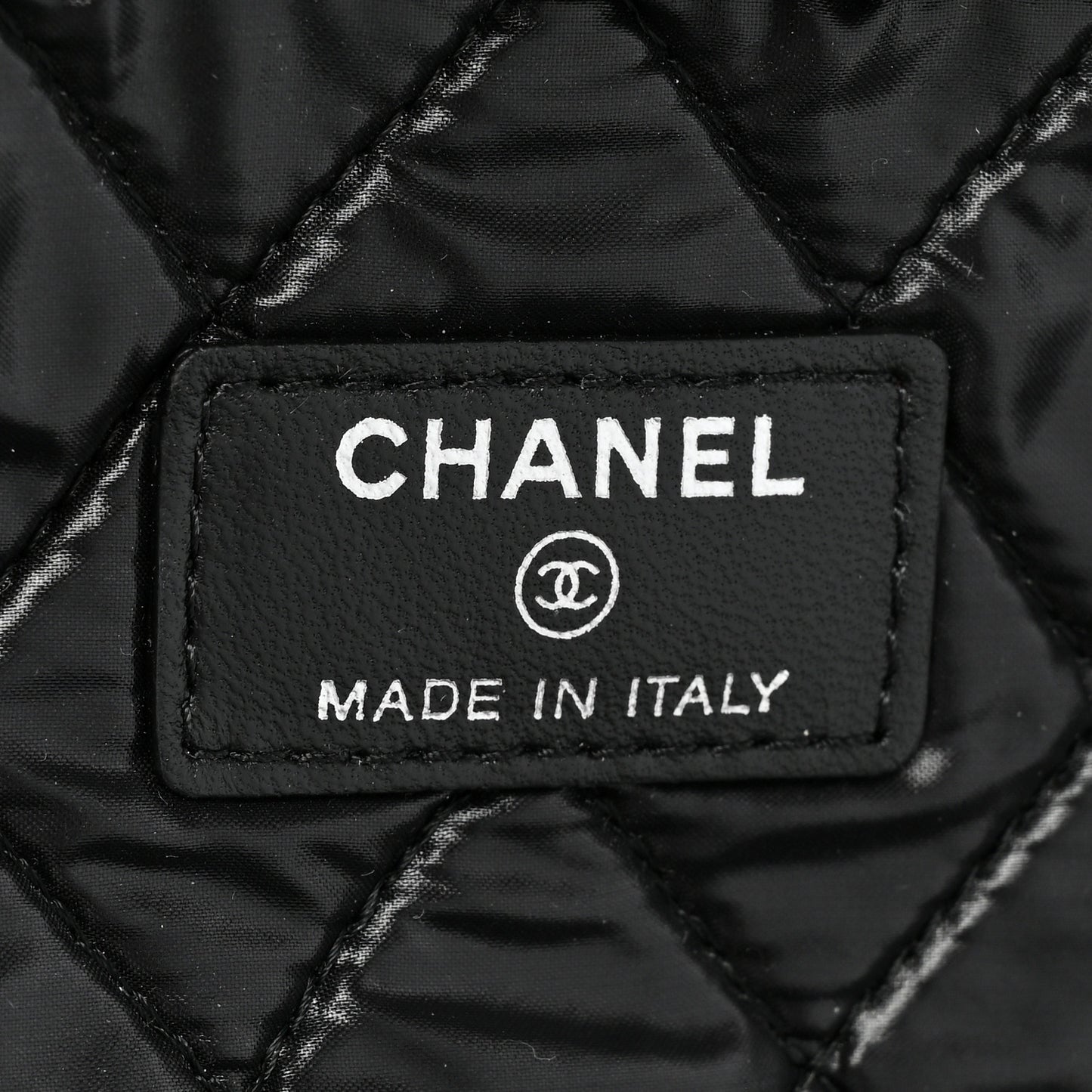 Coated Canvas Airline Cosmetic Travel Bag Black White