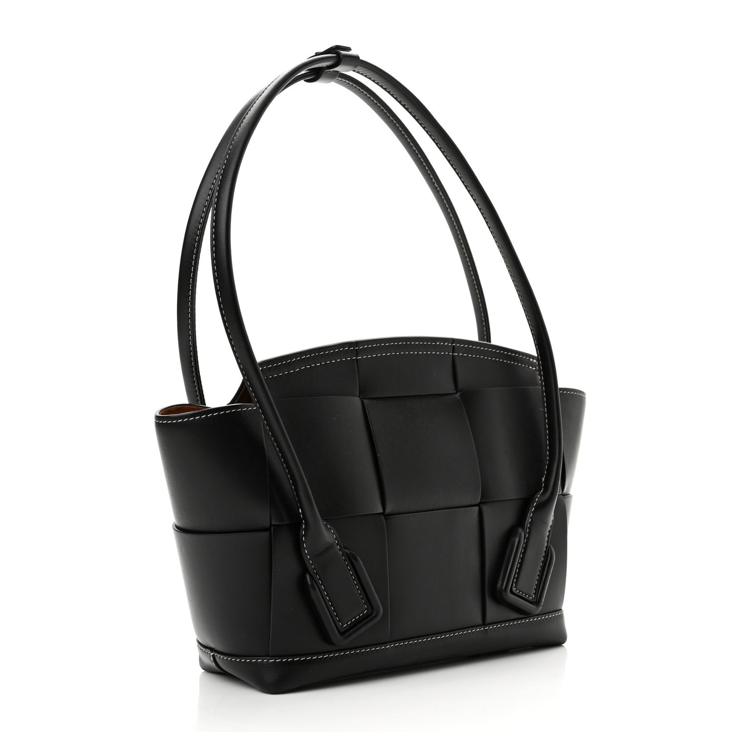 French Calfskin Maxi Intrecciato Small Arco Black