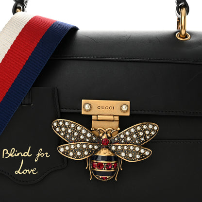 Gucci Calfskin Sylvie Web Small Queen Margaret Top Handle Bag Black 8 of 13