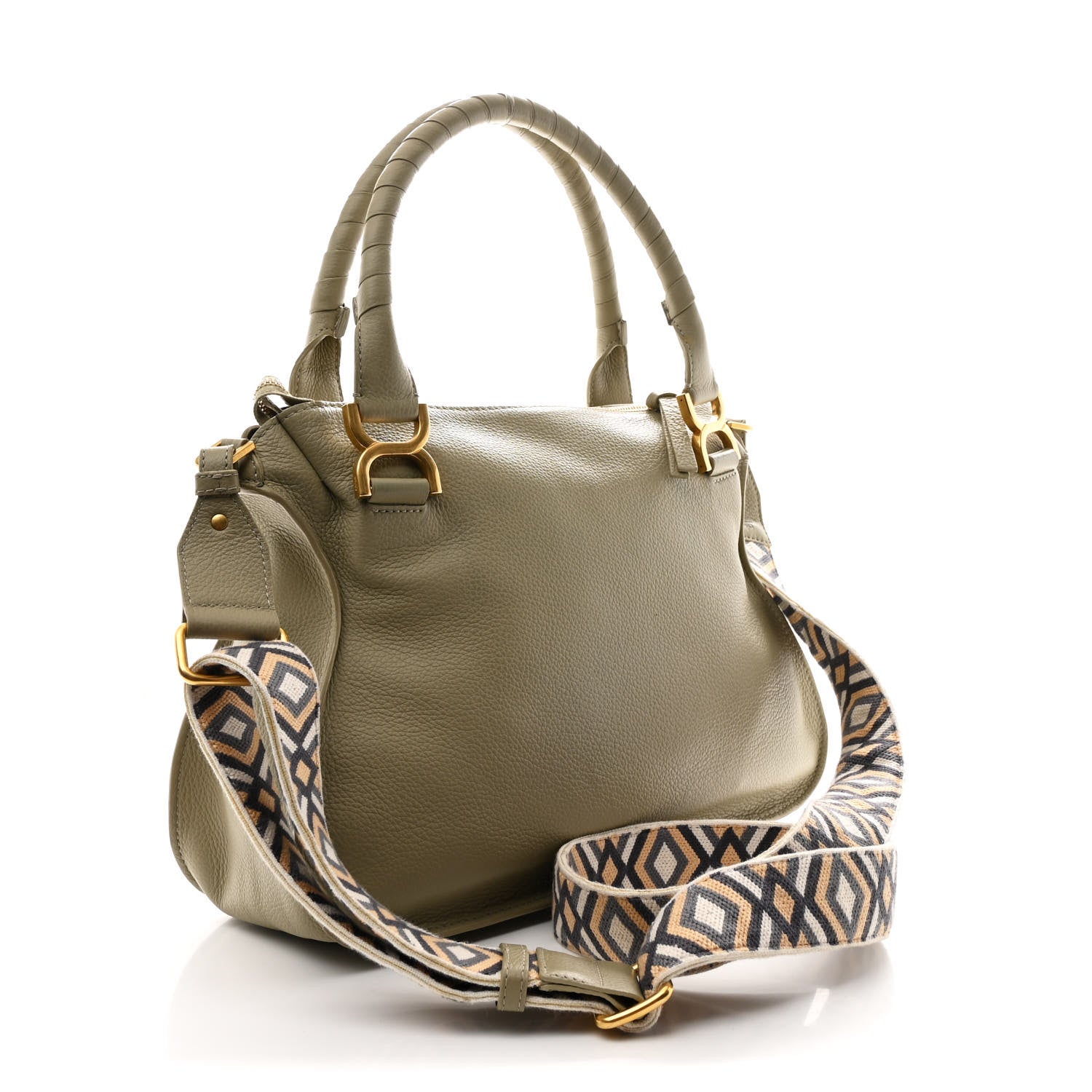 Chloe Calfskin Braided Medium Marcie Double Carry Slate Green 3 of 11