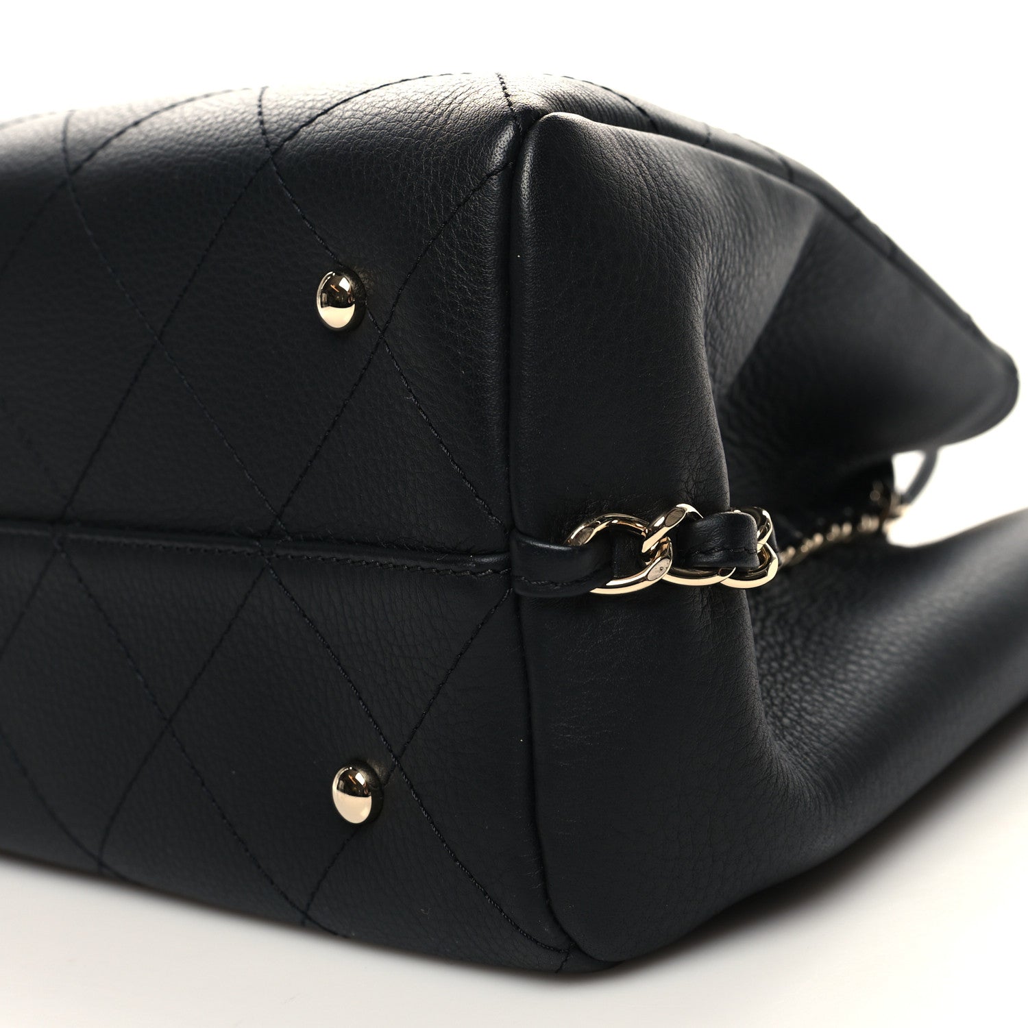 Chanel Bullskin Stitched Medium Shopping Bag Black 10 of 11