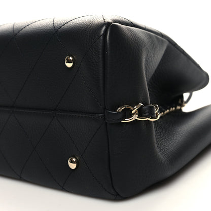 Chanel Bullskin Stitched Medium Shopping Bag Black 10 of 11