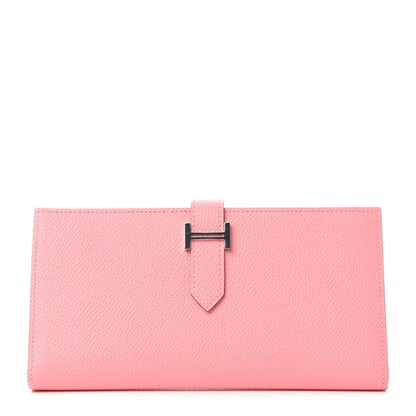 Hermes Epsom Bearn Verso Gusset Wallet Rose Confetti Sesame 1 of 7