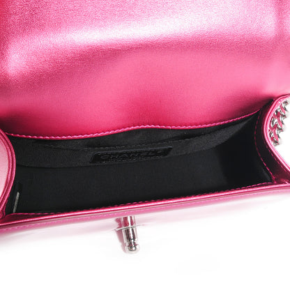 Chanel Metallic Patent Calfskin Quilted Small Boy Flap Pink 5 of 8