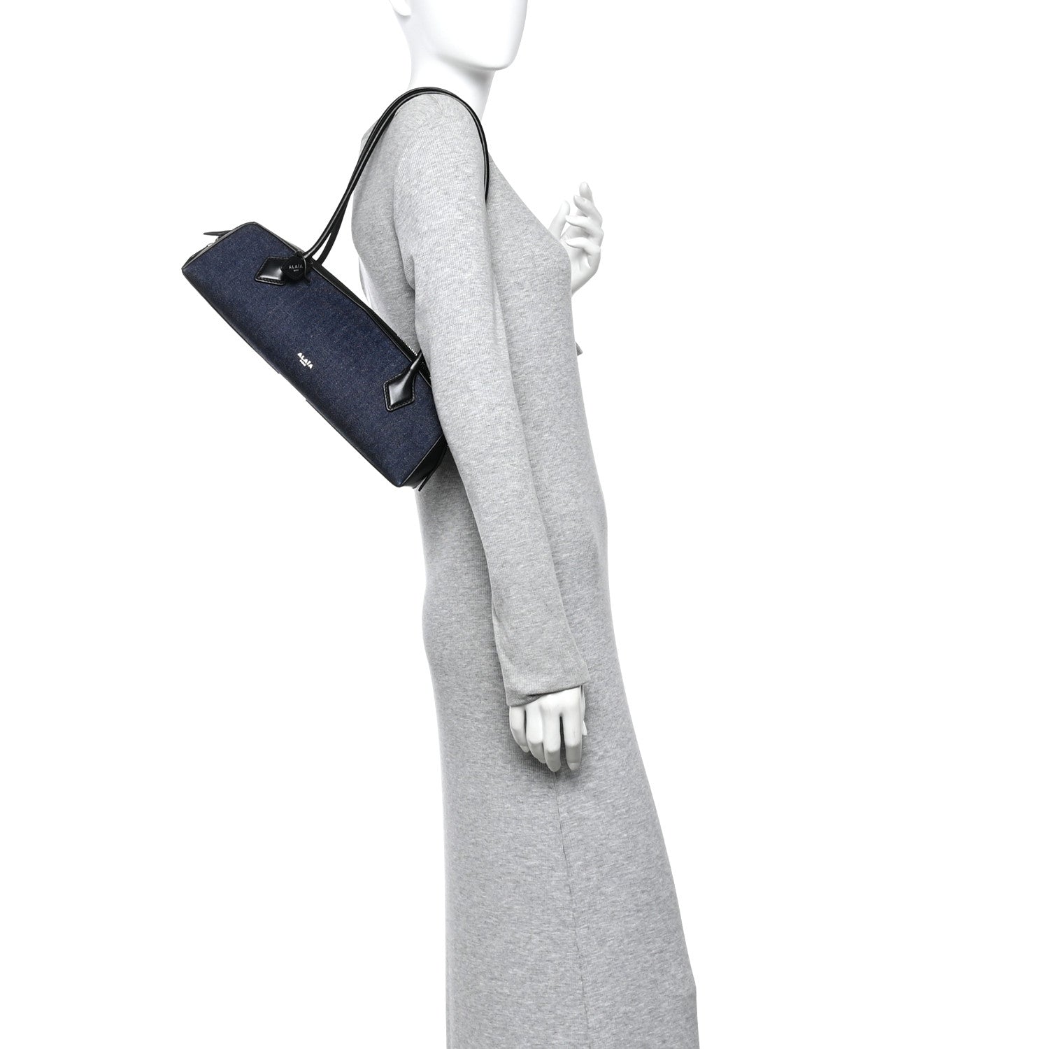 Alaia Denim Calfskin Medium Le Teckel Bag Bleu Denim 2 of 10