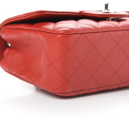 Chanel Caviar Quilted Mini Rectangular Flap Red 9 of 10