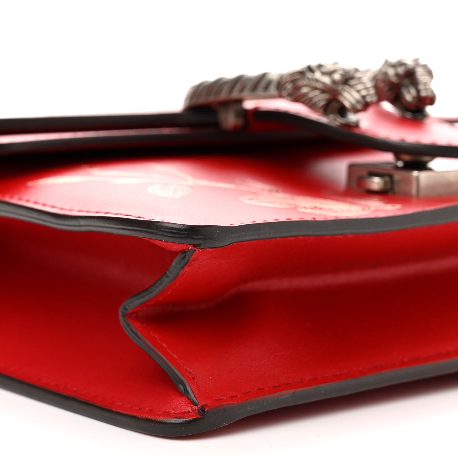 Gucci Calfskin Chinese New Year Mini Dionysus Shoulder Bag Hibiscus Red 9 of 11