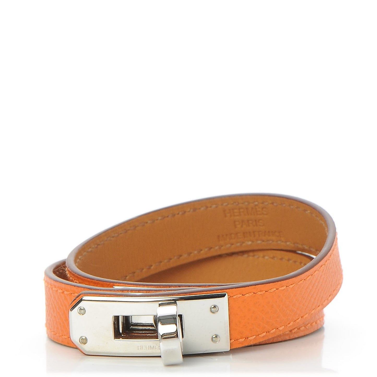 Epsom Kelly Double Tour Bracelet S Orange