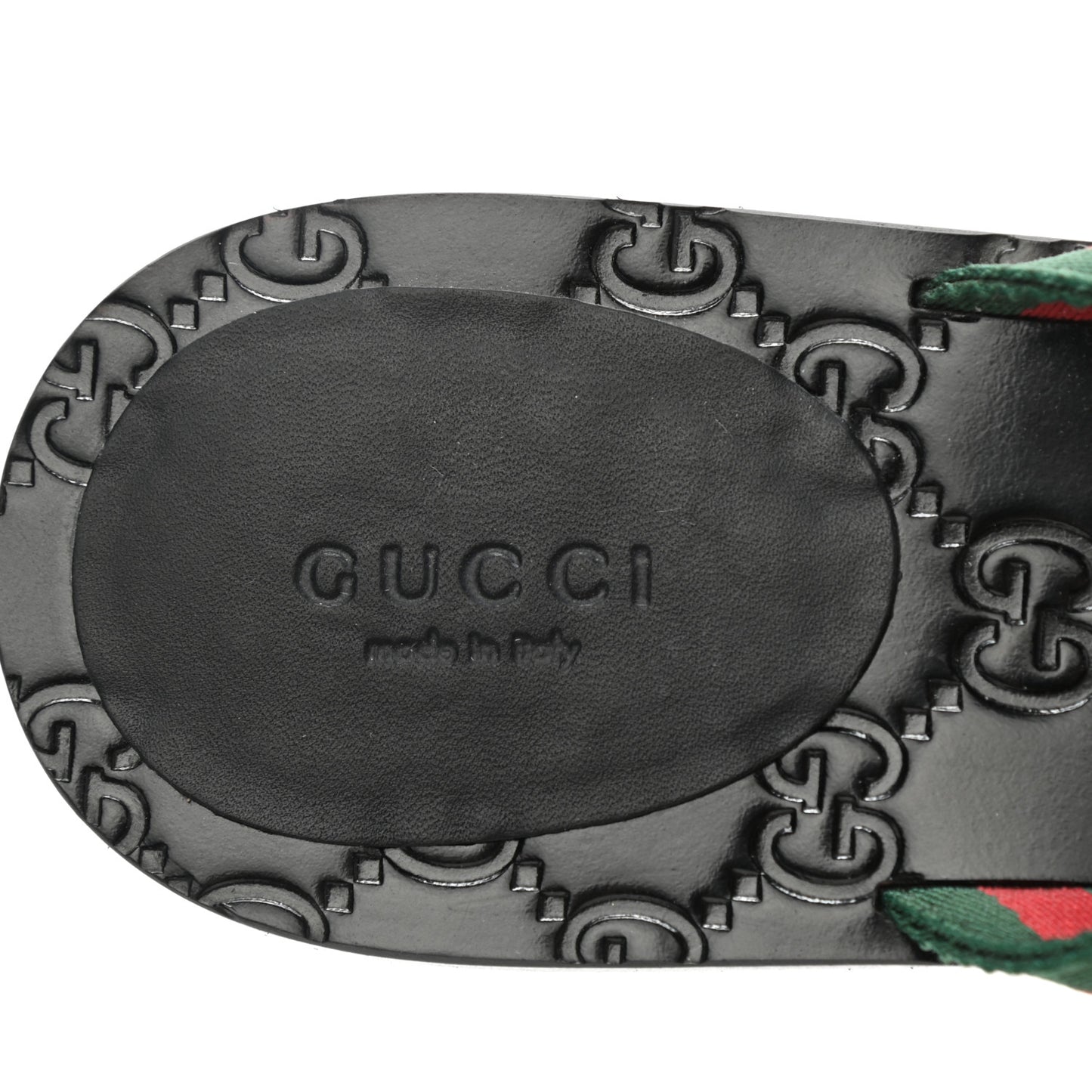 Nylon Guccissima Web Womens Thong Sandals 39 Green Red Black