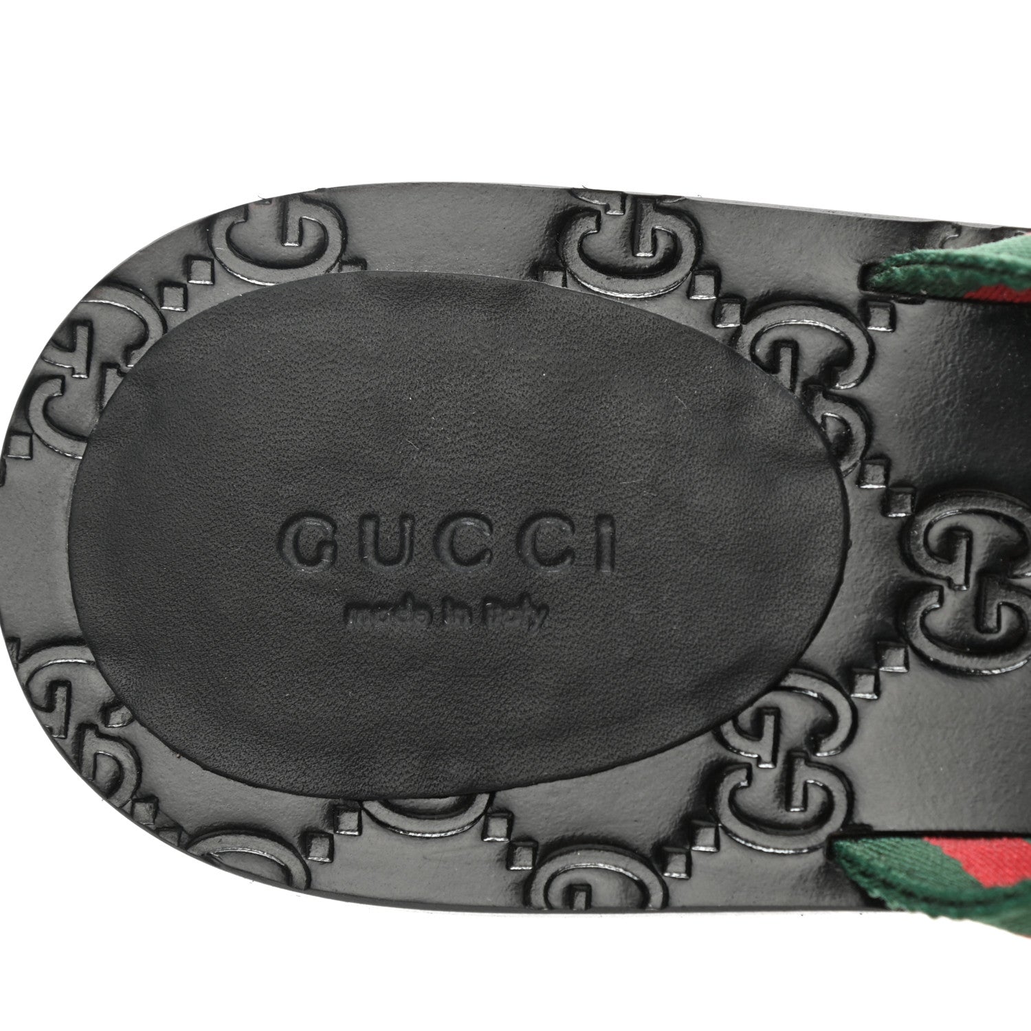 Gucci Nylon Guccissima Web Womens Thong Sandals 39 Green Red Black 7 of 8