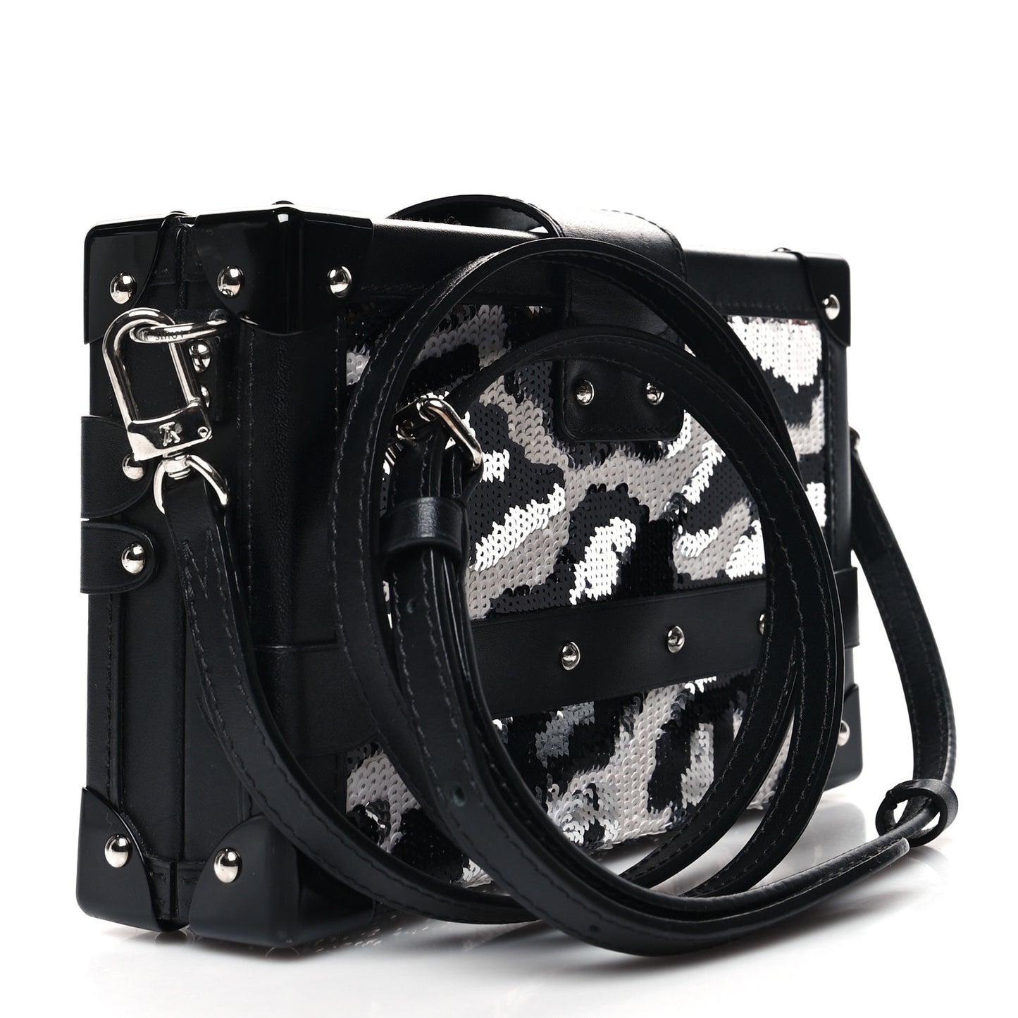 Sequins Leopard Petite Malle Black Gris