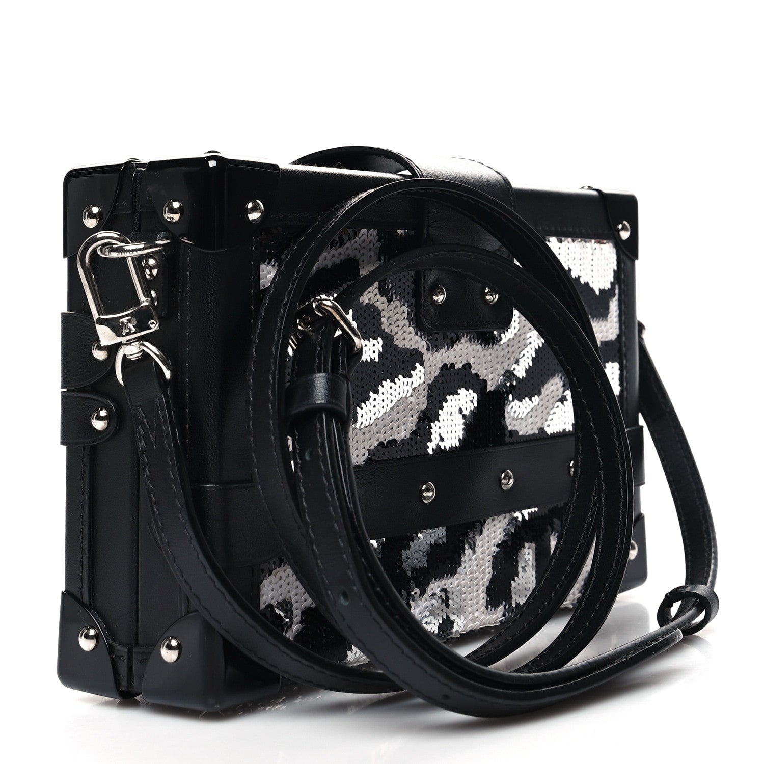 Louis Vuitton Sequins Leopard Petite Malle Black Gris 3 of 12