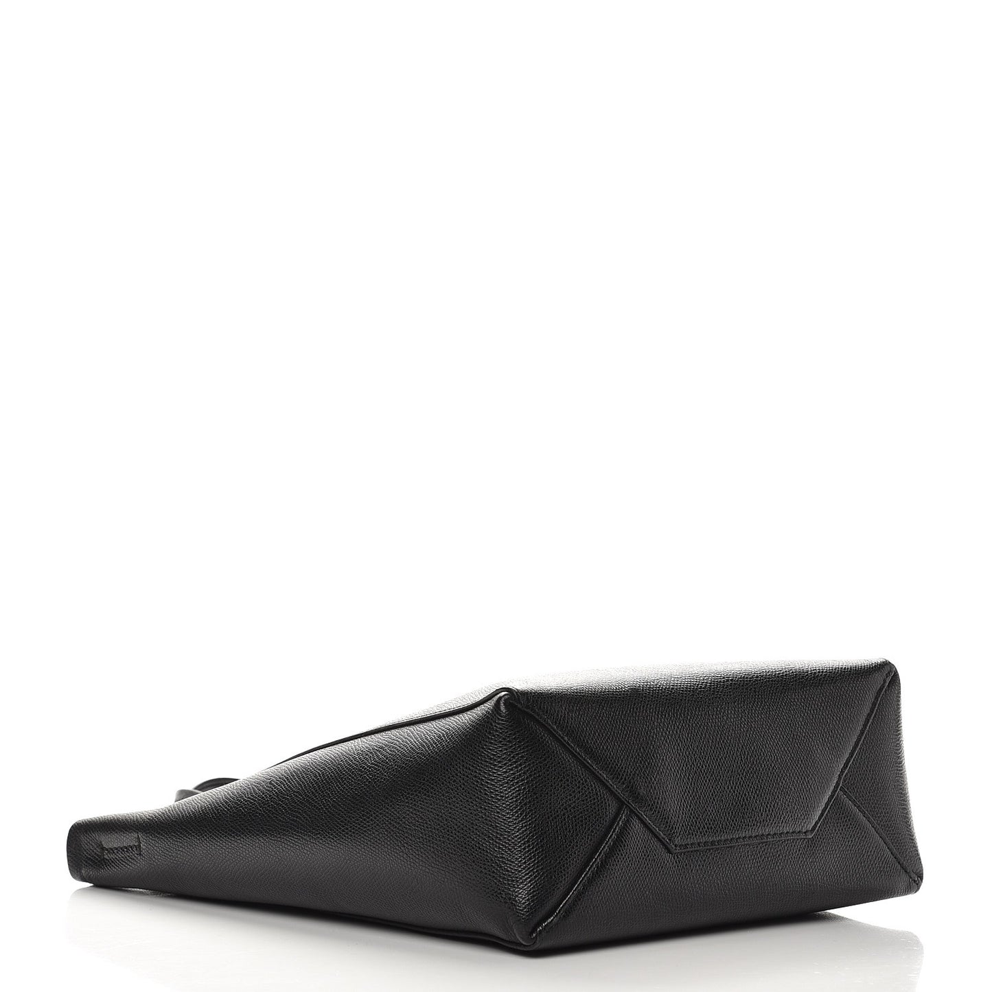 Grained Calfskin Small Vertical Cabas Black
