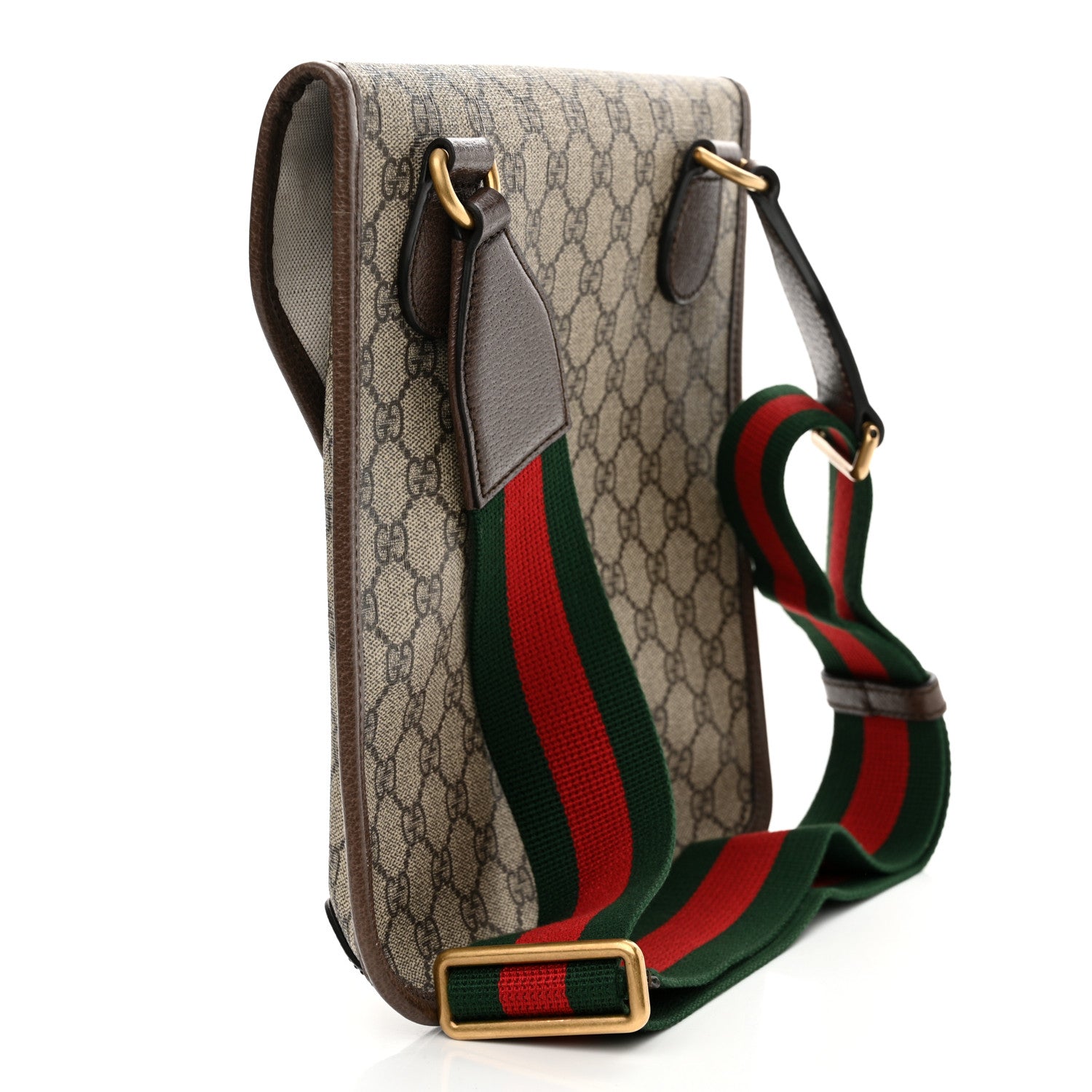 Gucci GG Supreme Monogram Web Medium Neo Vintage Flap Messenger Bag Beige New Acero 3 of 9