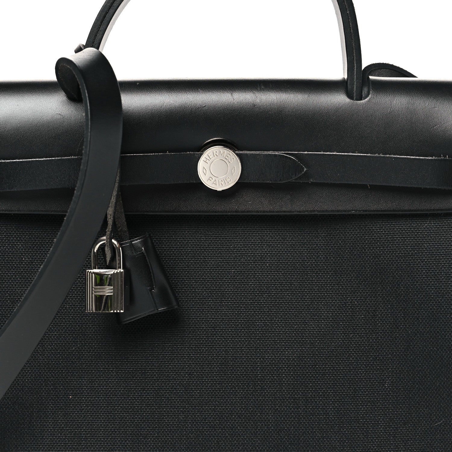 Hermes Military Toile Vache Hunter Herbag Zip Retourne 31 PM Black 9 of 11