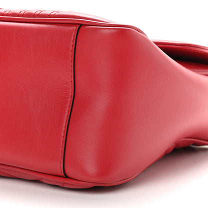 Gucci Calfskin Matelasse Small GG Marmont Top Handle Shoulder Bag Hibiscus Red 9 of 9